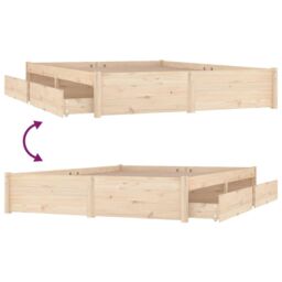 Berkfield Home Bed Frame with Drawers 150x200 cm King Size in Brown - thumbnail 6