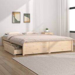 Berkfield Home Bed Frame with Drawers 150x200 cm King Size in Brown