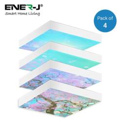 ENER-J LED Sky Cloud with Cherry Blossom Trees 60x60cms set of 4 in White - Size: 60x60 cm - thumbnail 1