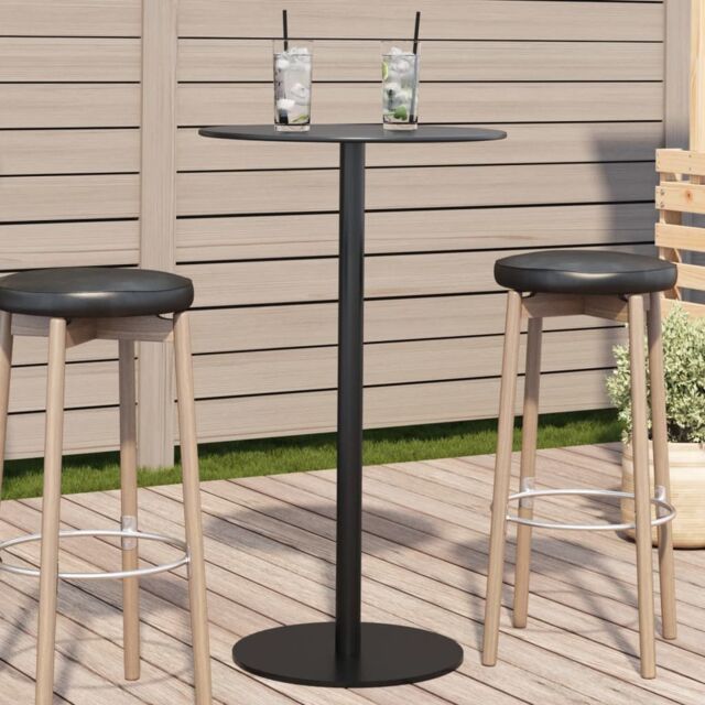 Berkfield Home Garden Table Round Black √ò60x105 cm Steel - Size: 60x105 cm - image 1