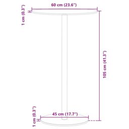 Berkfield Home Garden Table Round Black √ò60x105 cm Steel - Size: 60x105 cm - thumbnail 7