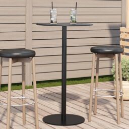 Berkfield Home Garden Table Round Black √ò60x105 cm Steel - Size: 60x105 cm - thumbnail 1
