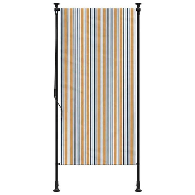Berkfield Home Outdoor Roller Blind Yellow & White 120x270 cm Fabric&Steel - image 1