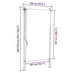 Berkfield Home Outdoor Roller Blind Yellow & White 120x270 cm Fabric&Steel - thumbnail 9