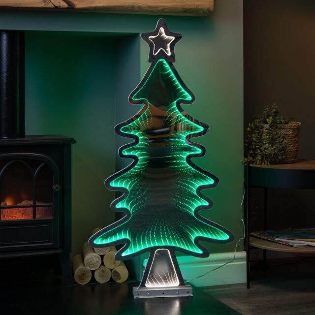 Samuel Alexander 95cm Green Standing LED Infinity Christmas Tree Decoration with Metal Base - image 1