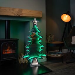 Samuel Alexander 95cm Green Standing LED Infinity Christmas Tree Decoration with Metal Base - thumbnail 3