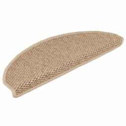 Berkfield Home Stair Mats Self-adhesive Sisal-Look 15 pcs 65x21x4 cm Sand in Beige - Size: Medium - thumbnail 3
