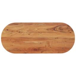 Berkfield Home Table Top 140x60x3.8 cm Oval Solid Wood Acacia in Brown - thumbnail 2