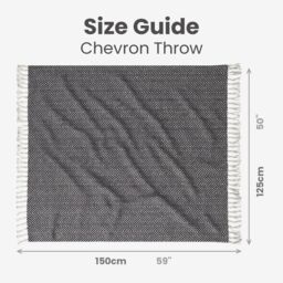 Allure Bath Fashions Chevron Herringbone Sofa Throw Blanket - 100% Cotton in Charcoal - Size: 150 cm x 200 cm - thumbnail 6