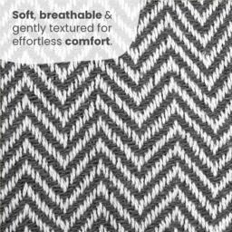 Allure Bath Fashions Chevron Herringbone Sofa Throw Blanket - 100% Cotton in Charcoal - Size: 150 cm x 200 cm - thumbnail 5