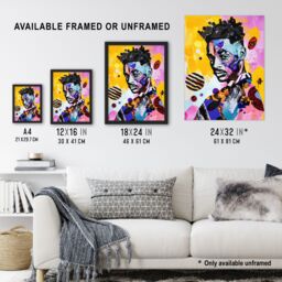 "Artery8 African Soulboy Culture Portrait Mixed Media Framed Art Print - Size: W12"" x H16""" - thumbnail 3