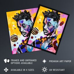 "Artery8 African Soulboy Culture Portrait Mixed Media Framed Art Print - Size: W12"" x H16""" - thumbnail 2