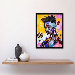 "Artery8 African Soulboy Culture Portrait Mixed Media Framed Art Print - Size: W12"" x H16""" - thumbnail 4