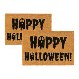 Nicola Spring Halloween Coir Door Mats - 60 x 40cm - Ghost - Set of 2 - Size: 40 cm x 60 cm - thumbnail 1