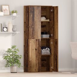 Berkfield Home Highboard Old Wood 70x35x180 cm Engineered Wood in Brown - Size: 70 x 35 x 180 cm - thumbnail 4