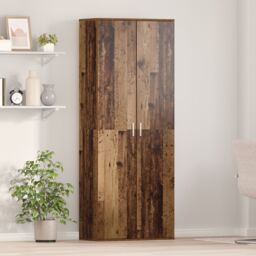 Berkfield Home Highboard Old Wood 70x35x180 cm Engineered Wood in Brown - Size: 70 x 35 x 180 cm - thumbnail 1