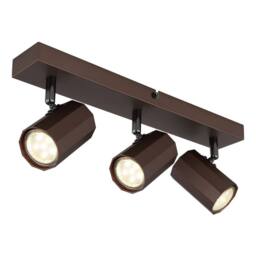 Netlighting James Ceiling Spotlight Bar Bronze Colored Matt 3x GU10 in Brown