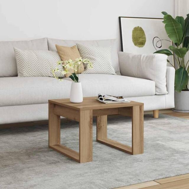 Berkfield Home Side Table Artisan Oak 50x50x35 cm Engineered Wood in Brown - Size: 50 x 50 x 35 cm - image 1