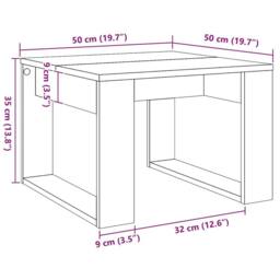Berkfield Home Side Table Artisan Oak 50x50x35 cm Engineered Wood in Brown - Size: 50 x 50 x 35 cm - thumbnail 9