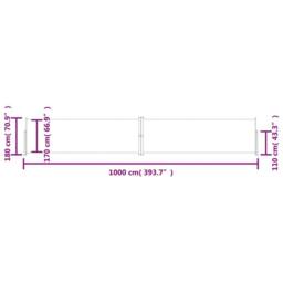 Berkfield Home Retractable Side Awning Blue 180x1000 cm - thumbnail 8