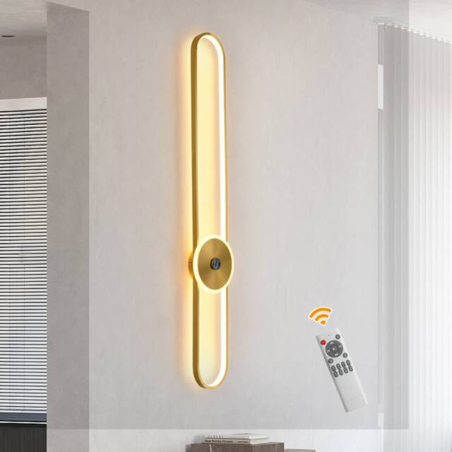 NIVOR 20W 115cm Dimmable Gold Wall Sconce, Modern LED Bedroom Light - image 1