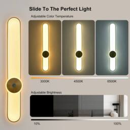 NIVOR 20W 115cm Dimmable Gold Wall Sconce, Modern LED Bedroom Light - thumbnail 4