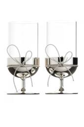 Fiskars Vera Wang Love Knots Tea Light Holder Pair in Clear