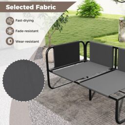 Gymax 2- Seater Garden Sofa Patio Loveseat With Seat Cushion-Grey in Grey - thumbnail 4