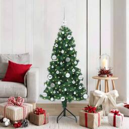 Berkfield Home Corner Artificial Christmas Tree Green 150 cm PVC & Metal - thumbnail 1
