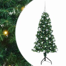Berkfield Home Corner Artificial Christmas Tree Green 150 cm PVC & Metal - thumbnail 2