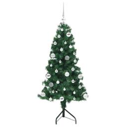 Berkfield Home Corner Artificial Christmas Tree Green 150 cm PVC & Metal - thumbnail 4