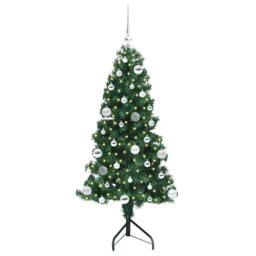 Berkfield Home Corner Artificial Christmas Tree Green 150 cm PVC & Metal - thumbnail 3