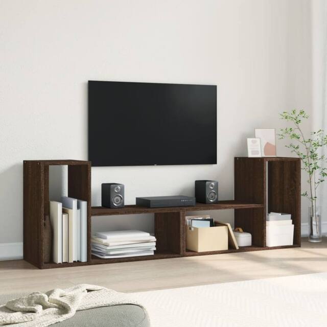 Berkfield Home TV Cabinets 2 pcs Brown Oak 75x30x50 cm Engineered Wood - Size: 75 x 30 x 50 cm - image 1