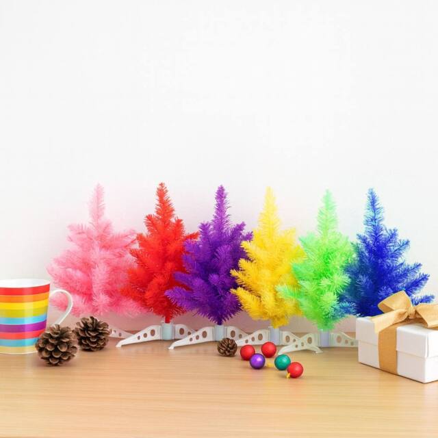 Voltico 1FT Mini Colours Tree Tabletop Small Artificial Xmas Tree in Red - Size: 30 cm - image 1