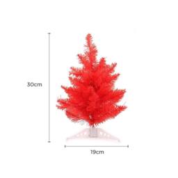Voltico 1FT Mini Colours Tree Tabletop Small Artificial Xmas Tree in Red - Size: 30 cm - thumbnail 3