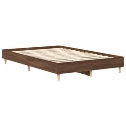 Berkfield Home Bed Frame No Mattress Brown Oak 120x190 cm Small Double Wood - thumbnail 4