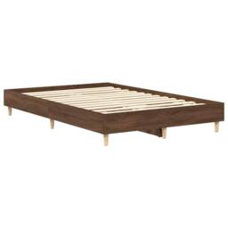 Berkfield Home Bed Frame No Mattress Brown Oak 120x190 cm Small Double Wood - thumbnail 7