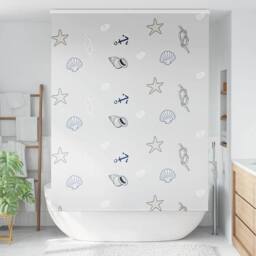 Berkfield Home Shower Roller Blind with Cassette 150x240 cm Fabric Width 146 cm in Light Grey - thumbnail 3