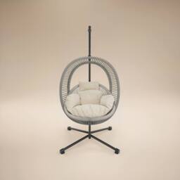 Solace+Co Lana Garden Swing Chair Rattan in Grey - thumbnail 2