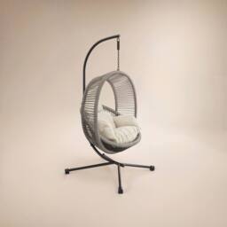 Solace+Co Lana Garden Swing Chair Rattan in Grey - thumbnail 3