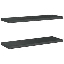 Berkfield Home Wall Shelves 2 pcs 75x23.5x3 cm Black Stainless Steel - thumbnail 7