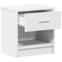 Berkfield Home Bedside Cabinet with Drawer White 39x28x41 cm - Size: 39 x 28 x 41 cm - thumbnail 5