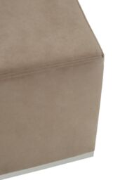 Orsina Grey & Silver Square Footstool, Velvet Ottoman Footstool with Silver Base, Pouffe Footstool for Home in Brown - thumbnail 5
