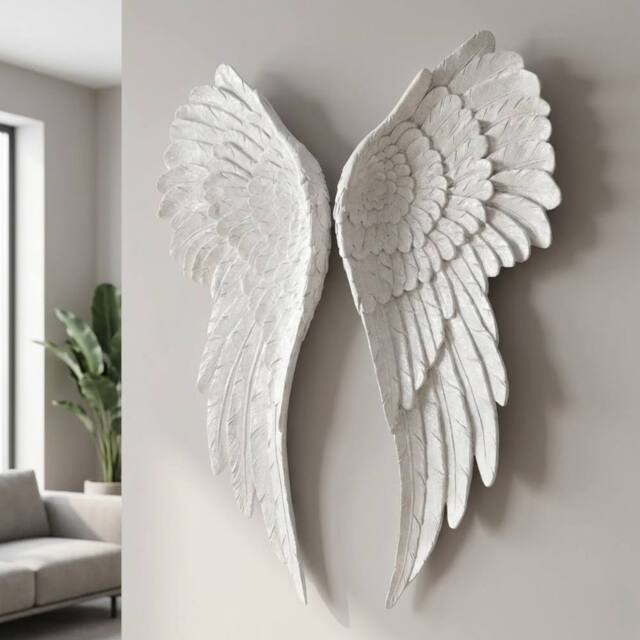 Garden Greatness Maison Glitter Angel Wings Duo in White - Size: 2 Pack - image 1