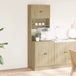 Berkfield Home Kitchen Cabinet Sonoma Oak 60x50x180 cm Engineered Wood in Tan - Size: 60 x 50 x 180 cm