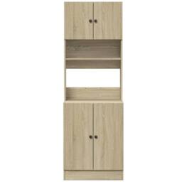 Berkfield Home Kitchen Cabinet Sonoma Oak 60x50x180 cm Engineered Wood in Tan - Size: 60 x 50 x 180 cm - thumbnail 4