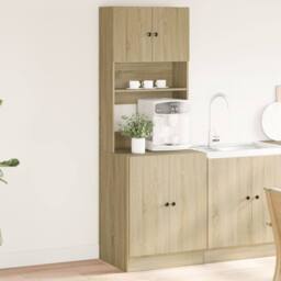 Berkfield Home Kitchen Cabinet Sonoma Oak 60x50x180 cm Engineered Wood in Tan - Size: 60 x 50 x 180 cm - thumbnail 2