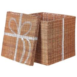 Wyld and Coco Rattan Storage Gift Boxes Set of 3 Brown Square - Handwoven Decor - thumbnail 6