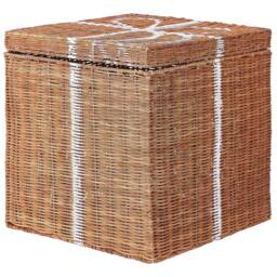 Wyld and Coco Rattan Storage Gift Boxes Set of 3 Brown Square - Handwoven Decor - thumbnail 3