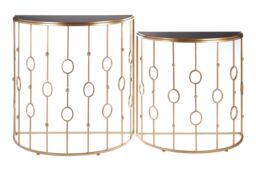 Orsina Sleek & Sturdy Art Deco Console Tables, Durable Hallway Table, Easily Maintained Modern Console Table in Gold - thumbnail 6